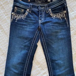 Women’s Miss me Jeans: dark wash, bootcut, size 27, inseam 37